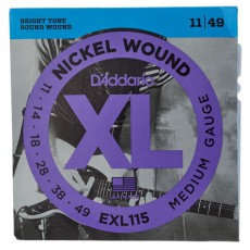 D'Addario EXL115 Nickel Wound Medium Blues Jazz Rock Electric Strings (.011-.049)